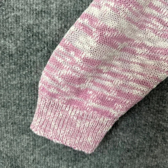 Vintage Floral Sweater Womens Small Pink Pastel Modest V-Neck 80s Pullover - Picture 11 of 16